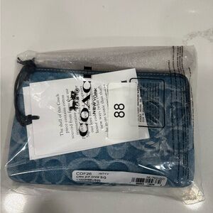 Coach Indigo Signature Canvas Wristlet